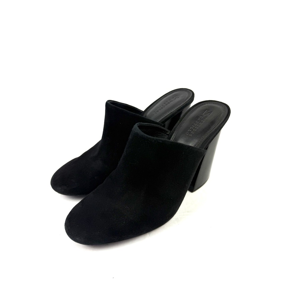 Mercedes Castillo Abia Mules 10 Black Suede Slip On Heels Womens Chic